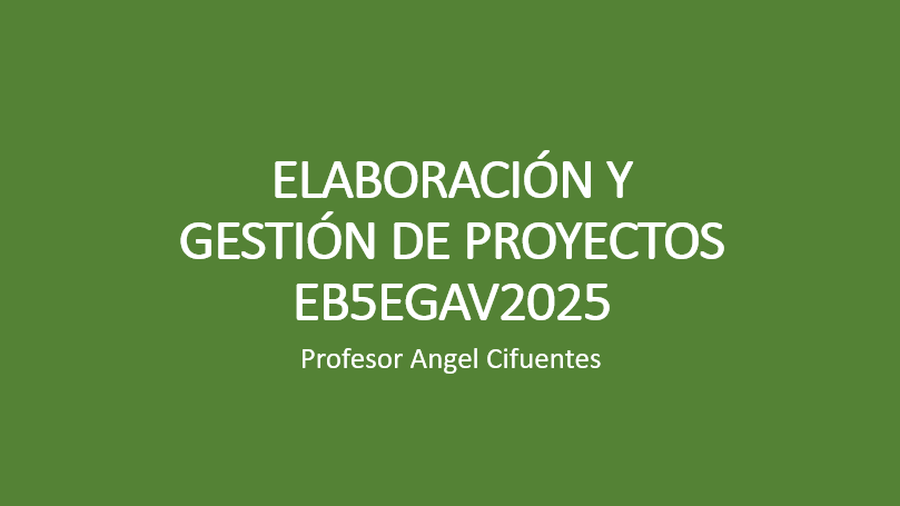  ELABORACION Y GESTIÓN DE PROYECTOS